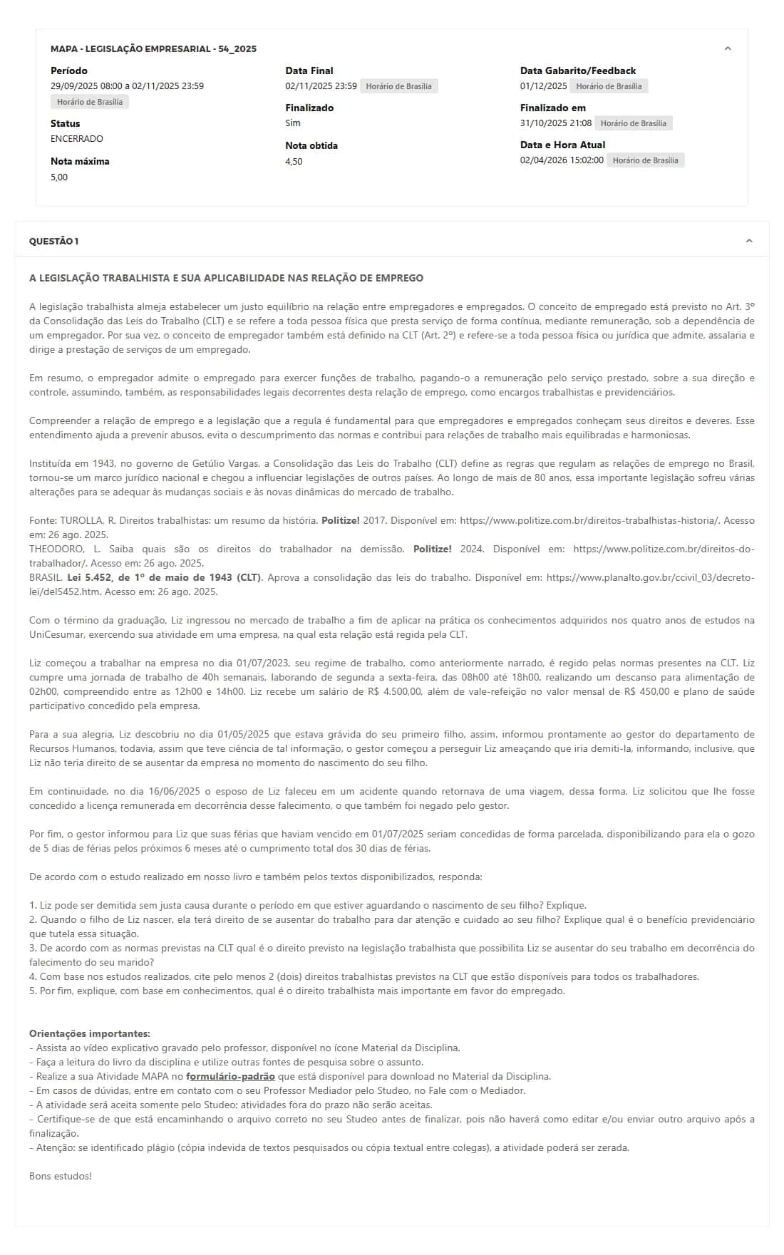 MAPA - LEGISLAÇÃO EMPRESARIAL - 54_2025 - LEGISLAÇÃO EMPRESARIAL