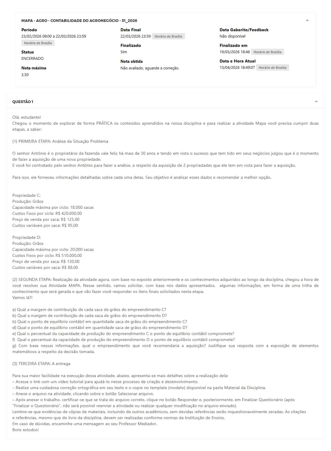 MAPA - AGRO - CONTABILIDADE DO AGRONEGÓCIO - 51_2026