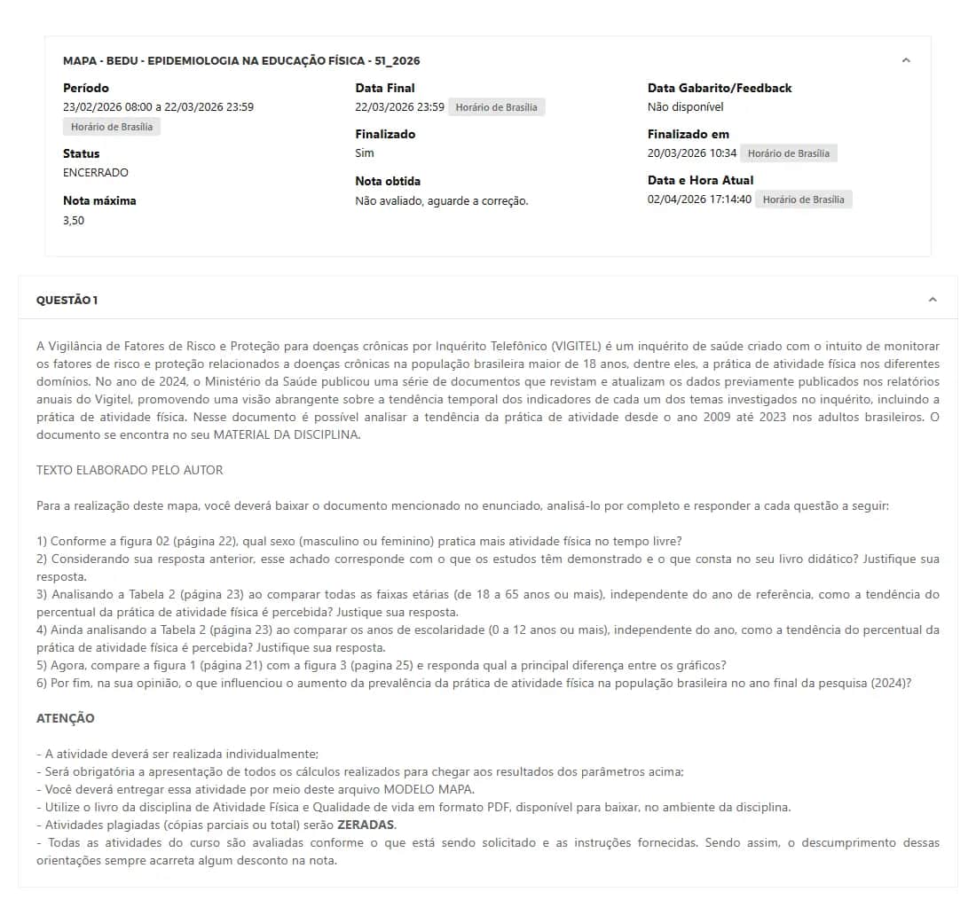 MAPA - BEDU - EPIDEMIOLOGIA NA EDUCAÇÃO FÍSICA - 51_2026